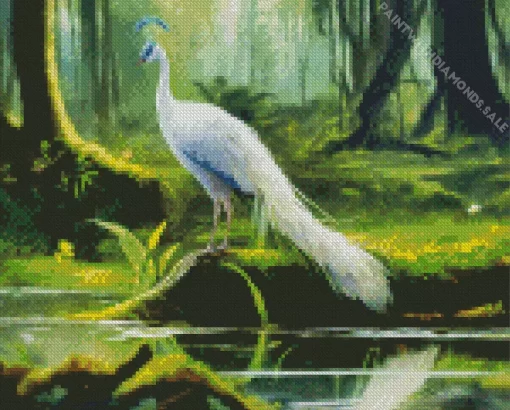 White Peacock Diamond Painting