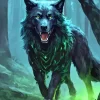 Wild Wolf With Green Eyes Diamond Painting