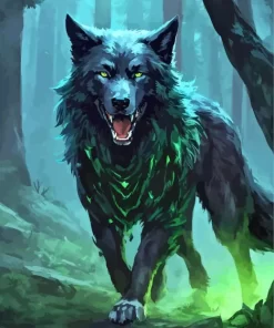 Wild Wolf With Green Eyes Diamond Painting