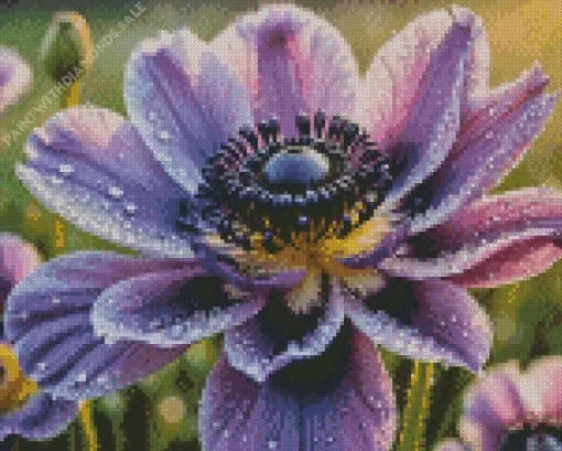 Aesthetic Purple Anemone Diamond Painting