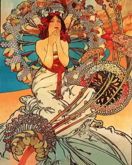 Alphonse Mucha Monaco Diamond Paintings