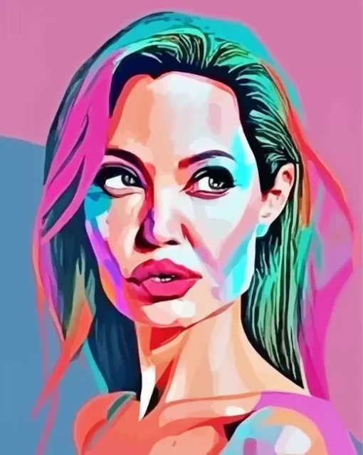 Angelina Jolie Pop Art Diamond Painting