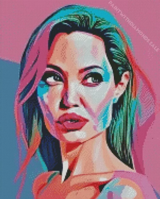 Angelina Jolie Pop Art Diamond Painting