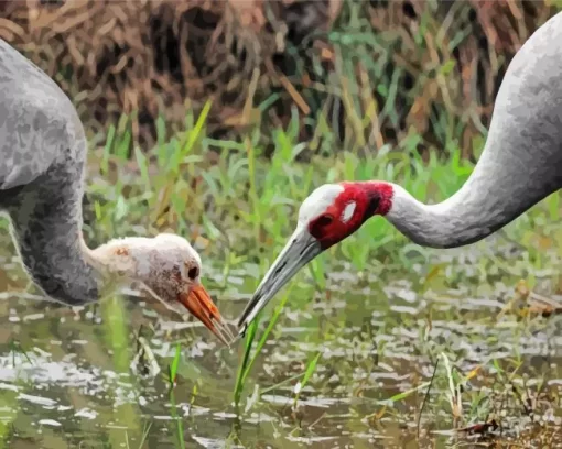 Antigone Genus Crane Pair Diamond Painting