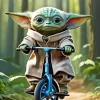 Baby Yoda On Bicycle diamond dotz