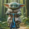 Baby Yoda On Bicycle diamond paints