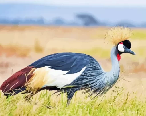 Balearica Genus Crane Diamond Painting