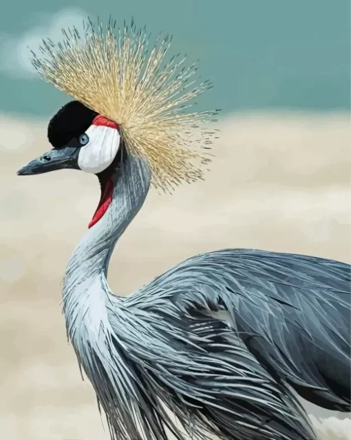 Balearica Genus Crane Bird Diamond Painting