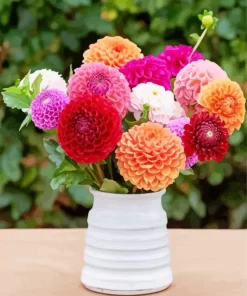 Ball Dahlias Vase Diamond Painting