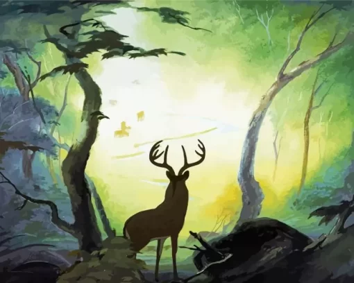 Bambi Silhouette Diamond Painting