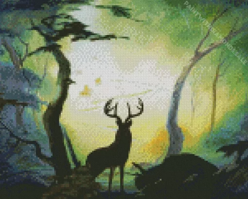 Bambi Silhouette Diamond Painting