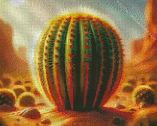 Barrel Cactus Art Diamond Painting