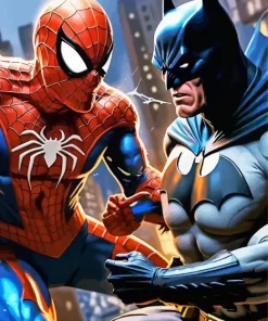 Batman And Spider Man Diamond With Numbers