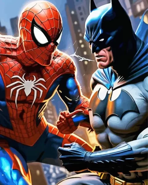 Batman And Spider Man Diamond With Numbers