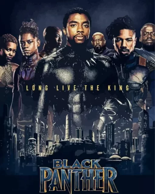 Black Panther Movie Poster Diamond With Numbers