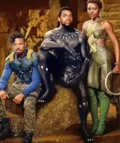 Black Panther Wakanda Forever Diamond With Numbers