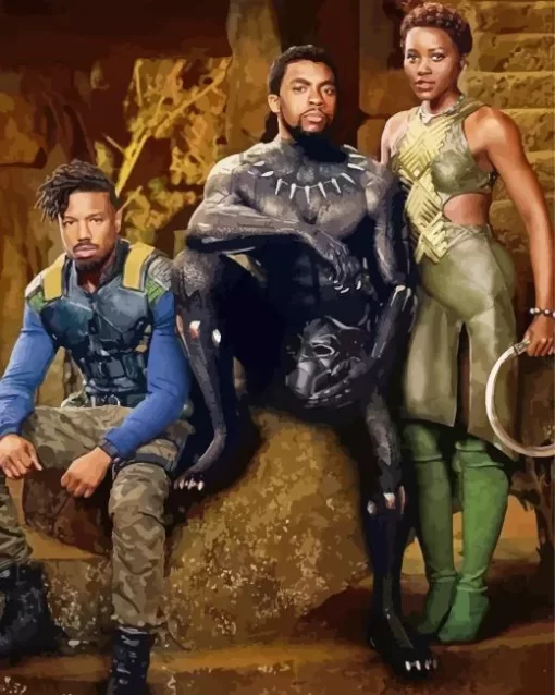 Black Panther Wakanda Forever Diamond With Numbers