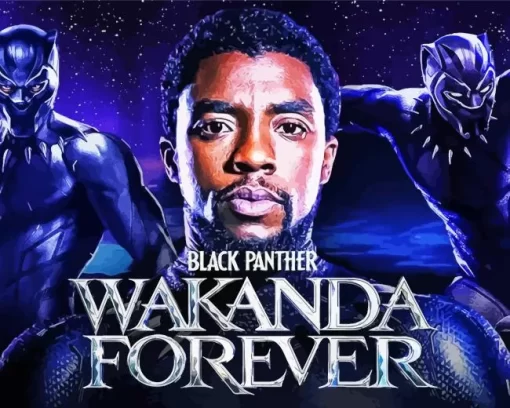 Black Panther Wakanda Forever Poster Diamond With Numbers