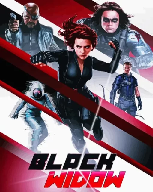 Black Widow Action Movie Diamond Paints