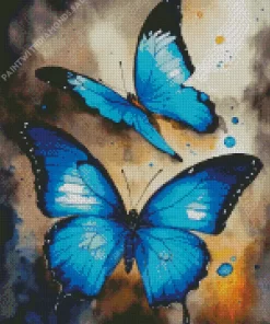 Blue Butterflies Art Diamond Painting