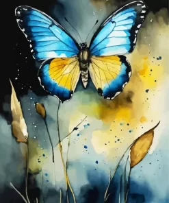 Blue Butterfly Art Diamond Painting