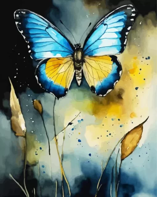 Blue Butterfly Art Diamond Painting