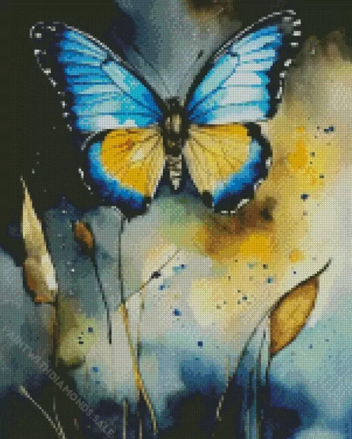 Blue Butterfly Art Diamond Painting