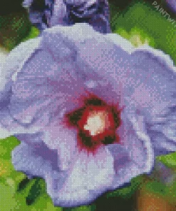 Bluebird Hibiscus Plant Diamond Painting