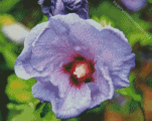 Bluebird Hibiscus Plant Diamond Painting