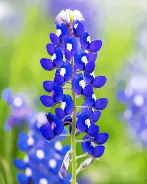 Bluebonnet Lupine Close Up Diamond Painting