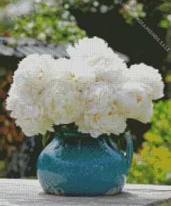 Bowl of Cream Peonies Diamond Painting