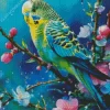 Budgie On A Branch Diamond Painting