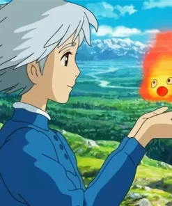 Calcifer Howls Moving Castle Diamond Painting