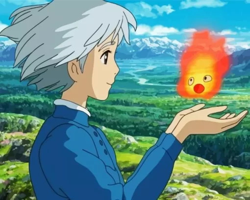 Calcifer Howls Moving Castle Diamond Painting