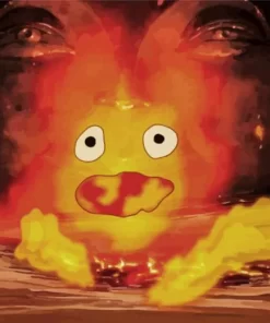 Calcifer Howls Moving Castle Anime Diamond Painting