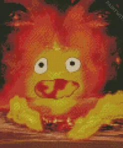 Calcifer Howls Moving Castle Anime Diamond Painting