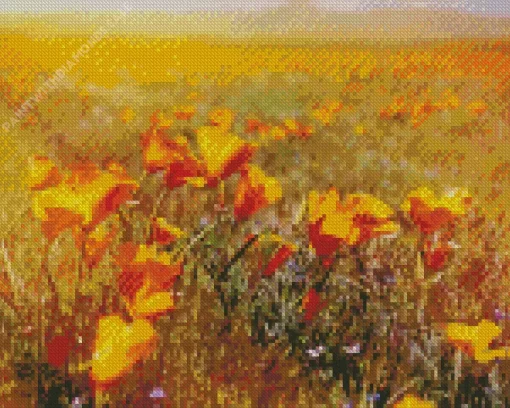 California Poppy Field Diamond Painting