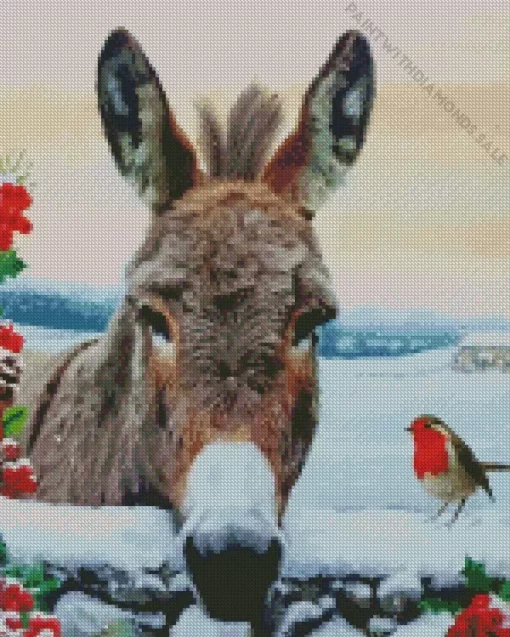 Christmas Donkey Art Diamond Painting