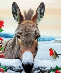 Christmas Donkey Art Diamond Painting