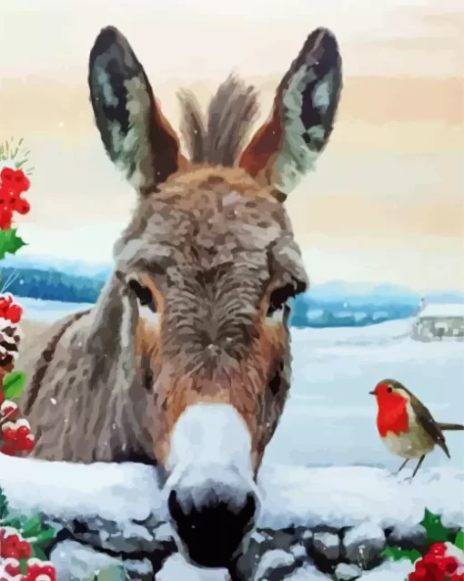 Christmas Donkey Art Diamond Painting