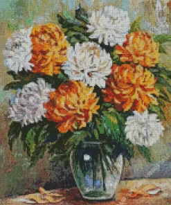 Chrysanthemum In Vase Diamond Painting