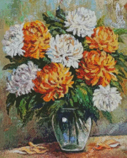 Chrysanthemum In Vase Diamond Painting