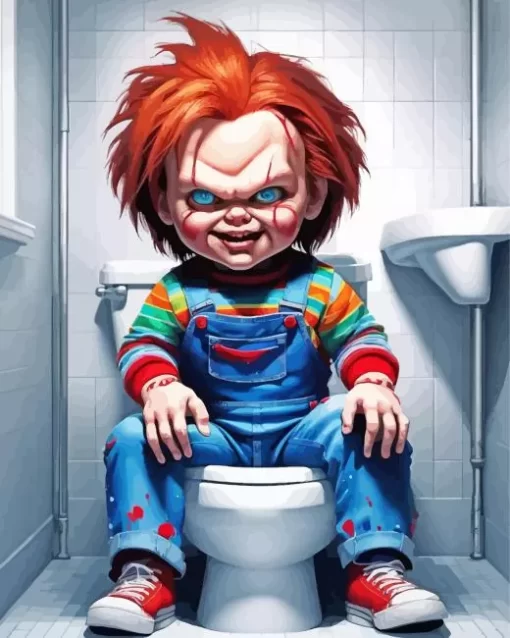 Chucky In Toilet Diamond Paintings