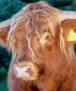 Close Up Highland Cow Diamond Painting