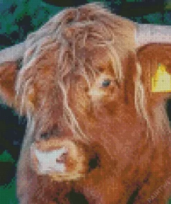 Close Up Highland Cow Diamond Painting