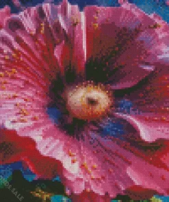 Close Up Pink Hollyhock Diamond Painting