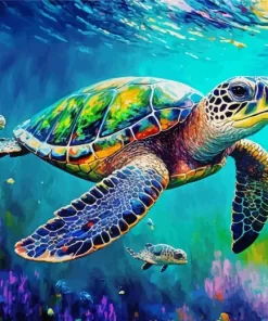 Colorful Sea Turtles Diamond Painting