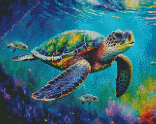 Colorful Sea Turtles Diamond Painting