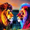 Colorful Lions Diamond Painting