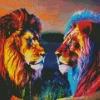 Colorful Lions Diamond Painting